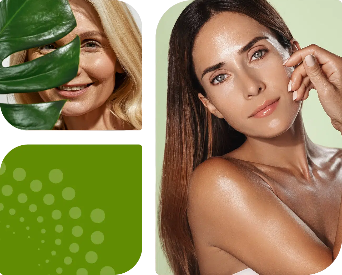 collage of pretty women